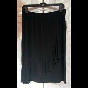 Peck & Peck Collection Black Knee Length Ruffle Skirt Size M